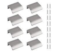 MOROBOR Tirador de Borde de Dedo, 8 manija Oculta para Cajón de Estilo Moderno., Manija Invisible de Aleación de Aluminio Manija de Armario para Cajón de Hardware de Gabinete, 50 mm/Níquel Cepillado
