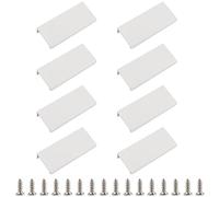 MOROBOR Tirador de borde de dedo, 8 manijas ocultas de estilo moderno, mango invisible de aleación de aluminio para cajones de gabinetes (blanco, 80 mm)