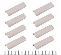 MOROBOR Tirador de Borde de Dedo, 8 Manijas Ocultas de Estilo Moderno, Manija Invisible de Aleación de Aluminio Curvada para Cajón de Herrajes de Gabinete, 80 mm/Gris Cachemira
