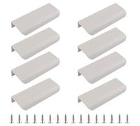 MOROBOR Tirador de borde de dedo, 8 manijas ocultas de estilo moderno, manijas curvadas de aleación de aluminio invisibles, manijas de armario para cajones de gabinetes, 100 mm/gris cachemira
