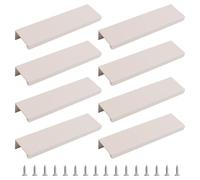MOROBOR Tirador de borde de dedo, 8 manijas ocultas, manijas de cajón de estilo moderno, mango invisible de aleación de aluminio en ángulo recto para cajón de gabinete, 120 mm/gris cachemira