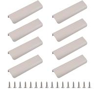 MOROBOR Tirador de borde de dedo, 8 manijas ocultas, manijas de cajón de estilo moderno, manija invisible de aleación de aluminio curvada para cajón de herrajes de gabinete, 120 mm/gris cachemira