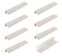 MOROBOR Tirador de borde de dedo, 8 piezas de mango oculto de aleación de aluminio, mango invisible, color gris cachemira, autoadhesivo, manijas instantáneas para el hogar, cocina, puerta, gabinete
