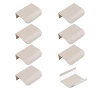 MOROBOR Tirador de borde de dedo, 8 piezas de manija oculta de aleación de aluminio invisible de 50 mm, manijas de gris cachemira para muebles, tiradores instantáneos autoadhesivos para cajones de