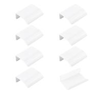 MOROBOR Tirador de borde de dedo, 8 piezas de manija oculta de aleación de aluminio invisible de 50 mm, manijas de muebles blancas autoadhesivas, tiradores instantáneos para cajones de gabinete