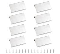 MOROBOR Tirador de borde de dedo de acero cepillado, 8 manijas ocultas, manijas de cajón de estilo moderno, perillas invisibles de acero inoxidable en ángulo recto para cajones de gabinetes/64 mm