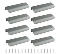 MOROBOR Tirador de borde de dedo de estilo moderno, 8 manijas de aleación de aluminio para cajones de muebles, manijas ocultas para cajones de cocina, 120 mm/gris antracita