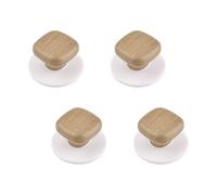 MOROBOR Tirador de cajón de grano de madera autoadhesivo, 4 piezas de plástico redondo cuadrado autoadhesivo, pomos auxiliares para gabinetes, cajones, vidrio