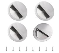 MOROBOR Tirador de dedo empotrado, paquete de 4 tiradores redondos ocultos para puerta de armario, manijas de puerta empotradas con agujero lateral invisible para puerta corrediza de granero, cajón