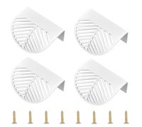 MOROBOR Tirador de latón macizo con borde de dedo, 4 manijas de gabinete en forma de hoja, manijas decorativas para muebles con tornillos de montaje para armario, armario, cajón (blanco)