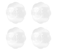Morobor - Tiradores autoadhesivos para flores blancas, 4 tiradores autoadhesivos para cajones para cajones instantáneos, tiradores adhesivos sin para puertas de espejo de cocina