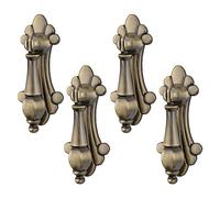 MOROBOR Tiradores colgantes vintage, 4 pomos tallados de aleación de zinc de bronce con un solo agujero para armarios, armarios, cajones, puertas, muebles decorativos