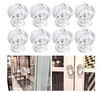 MOROBOR Tiradores de armario autoadhesivos, 8 pomos acrílicos clásicos, tiradores acrílicos transparentes, pomos de armario sin taladro, para puertas de espejo de cocina, baño