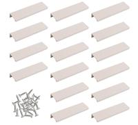 MOROBOR Tiradores de borde de dedo, 16 tiradores ocultos de estilo moderno, manijas de cajón de aleación de aluminio en ángulo recto, mango invisible para armarios, cajones, armarios, 120 mm/gris