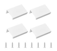 MOROBOR Tiradores de borde de dedo mini blancos, 4 piezas, tirador oculto de estilo moderno, tirador de cajón de ángulo recto, perillas invisibles de aleación de aluminio para armario, herrajes de