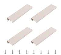 MOROBOR Tiradores de Borde para Dedos, 4 piezas Tiradores de Cajón Ocultos de Estilo Moderno, Tirador Invisible de Aleación de Aluminio en Ángulo Recto para Armario, Herrajes de Cajón, 120mm/Gris