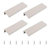 MOROBOR Tiradores de Borde para Dedos, 4 piezas Tiradores de Cajón Ocultos de Estilo Moderno, Tirador Invisible de Aleación de Aluminio en Ángulo Recto para Armario, Herrajes de Gabinete, Cajón, 100mm