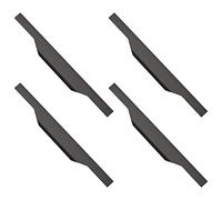 MOROBOR Tiradores de gabinete de aleación de aluminio de 400 mm, color negro mate, 4 piezas de tirador de borde de dedo oculto para armario, tira invisible de muebles con tornillos para el hogar