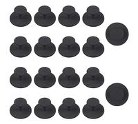 MOROBOR Tiradores de plástico negro para cajones, 20 unidades, autoadhesivos, modernos, 3,6 cm x 2 cm