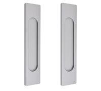 MOROBOR Tiradores de puerta corredera ovalados autoadhesivos,2 piezas de aleación de aluminio gris mate,mango sin perforaciones para puertas corredizas de granero, ventanas, gabinetes, Gris Mate-2pcs