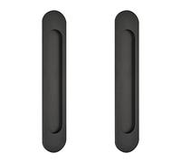 MOROBOR Tiradores de puerta corredera ovalados autoadhesivos de 220 mm, 2 piezas de aleación de aluminio negro, mango sin perforaciones para puertas correderas de granero, ventanas, gabinetes