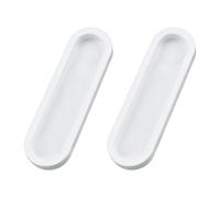 MOROBOR Tiradores de puerta deslizante ovalados autoadhesivos, 2 piezas de aleación de aluminio sin perforación, manijas de tirador empotradas para puertas correderas de granero, ventanas, gabinetes