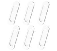 MOROBOR Tiradores de puerta deslizante ovalados autoadhesivos, 6 piezas de manija de tirador oculta de aleación de aluminio para puerta de granero corrediza, armario, cajón, guardarropa (Blanco, 100mm