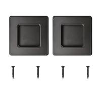 MOROBOR Tiradores empotrados de dedo, 2 manijas de puerta corrediza empotradas de acero inoxidable con agujero lateral cuadrado para cajones y armarios, color negro mate, 70 mm
