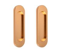 MOROBOR Tiradores ovalados autoadhesivos para puerta corrediza, 2 manijas empotradas de aluminio para puertas corredizas de granero, ventanas y armarios (oro mate, 100 mm)