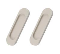 MOROBOR Tiradores ovalados autoadhesivos para puerta corrediza, 2 unidades, aleación de aluminio gris cachemira, tirador empotrado sin perforaciones para puertas correderas, ventanas, armarios