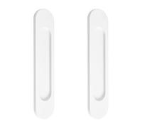 MOROBOR Tiradores ovalados autoadhesivos para puerta corrediza de 18 cm, 2 unidades, aleación de aluminio blanco cálido, mango sin perforaciones, para puertas corredizas de granero, ventanas,