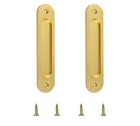 MOROBOR Tiradores ovalados empotrados para puerta corrediza, 2 unidades, de aleación de aluminio cepillado con tornillos de montaje para puerta corrediza de granero