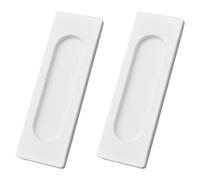 MOROBOR Tiradores rectangulares autoadhesivos para puerta corrediza, 2 tiradores ocultos de aleación de aluminio para puerta corrediza de granero, armario, cajones (blanco, 100 mm)