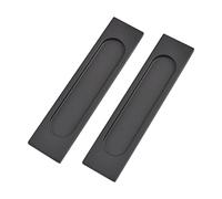MOROBOR Tiradores rectangulares autoadhesivos para puerta corrediza, 2 unidades, aleación de aluminio negro mate, mango sin perforaciones, para puertas corredizas de granero, ventanas, armarios, 15 cm