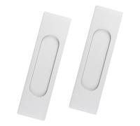 MOROBOR Tiradores rectangulares autoadhesivos para puerta corrediza, 2 unidades, aleación de aluminio plateado, mango sin perforaciones, para puertas corredizas de granero, ventanas, armarios, 15 cm