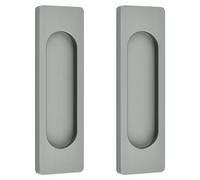 MOROBOR Tiradores rectangulares autoadhesivos para puerta corrediza, 2 unidades, aleación de aluminio, mango sin perforaciones, para puertas corredizas de granero, ventanas, armarios (gris mate, 100