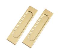 MOROBOR Tiradores rectangulares autoadhesivos para puerta corrediza, 2 unidades, aleación de aluminio dorado, mango sin perforaciones, para puertas corredizas de granero, ventanas, armarios, 15 cm