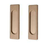 MOROBOR Tiradores rectangulares autoadhesivos para puerta corrediza, 2 unidades, aleación de aluminio, mango sin perforaciones, para puertas corredizas de granero, ventanas, armarios (bronce dorado,