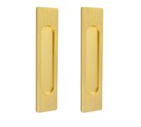 MOROBOR Tiradores rectangulares autoadhesivos para puerta corrediza, 2 unidades, aleación de aluminio negro mate, mango sin perforaciones, para puertas corredizas de granero, ventanas, armarios (oro
