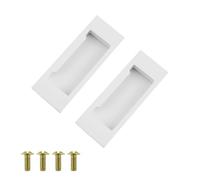 MOROBOR Tiradores rectangulares empotrados ocultos, 2 tiradores de puerta corrediza de armario de aleación de zinc para puertas de armario y cajones (blanco)