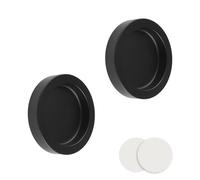 MOROBOR Tiradores redondos autoadhesivos para puerta corrediza, paquete de 2 tiradores de dedo para puerta de armario, manijas invisibles de aleación de aluminio para cajones y armarios (negro)