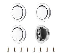 MOROBOR Tiradores redondos integrados, 4 tiradores ocultos Tatami, tiradores invisibles para muebles con tornillos para armario, armario, cajón/plata brillante, 40 mm