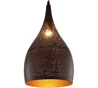 Moroccan Etching Pendant Light Industrial Porous Arabic Chandelier Vintage Turkish Hollow Ceiling Hanging Lamp Fixture for Kitchen Island Restaurant Hallway Foyer Bar Farmhouse (Color : A)