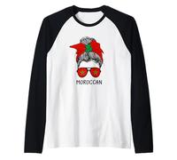 Moroccan Girl Moroccan Heritage Morocco Flag Camiseta Manga Raglan