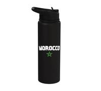 Morocco Flag Graphic Funny Morocco Nation Flag Morocco Stainless Steel Insulated Water Bottle