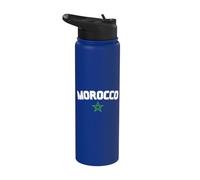 Morocco Flag Graphic Funny Morocco Nation Flag Morocco Stainless Steel Insulated Water Bottle