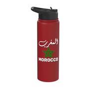 Morocco flag graphic funny morocco nation flag Morocco Stainless Steel Insulated Water Bottle