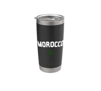 Morocco Flag Graphic Funny Morocco Nation Flag Morocco Vaso térmico de acero inoxidable de doble pared