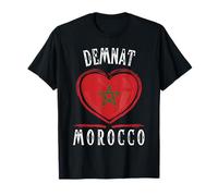 Morocco Flag Heart Demnat City Camiseta