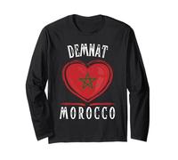 Morocco Flag Heart Demnat City Manga Larga